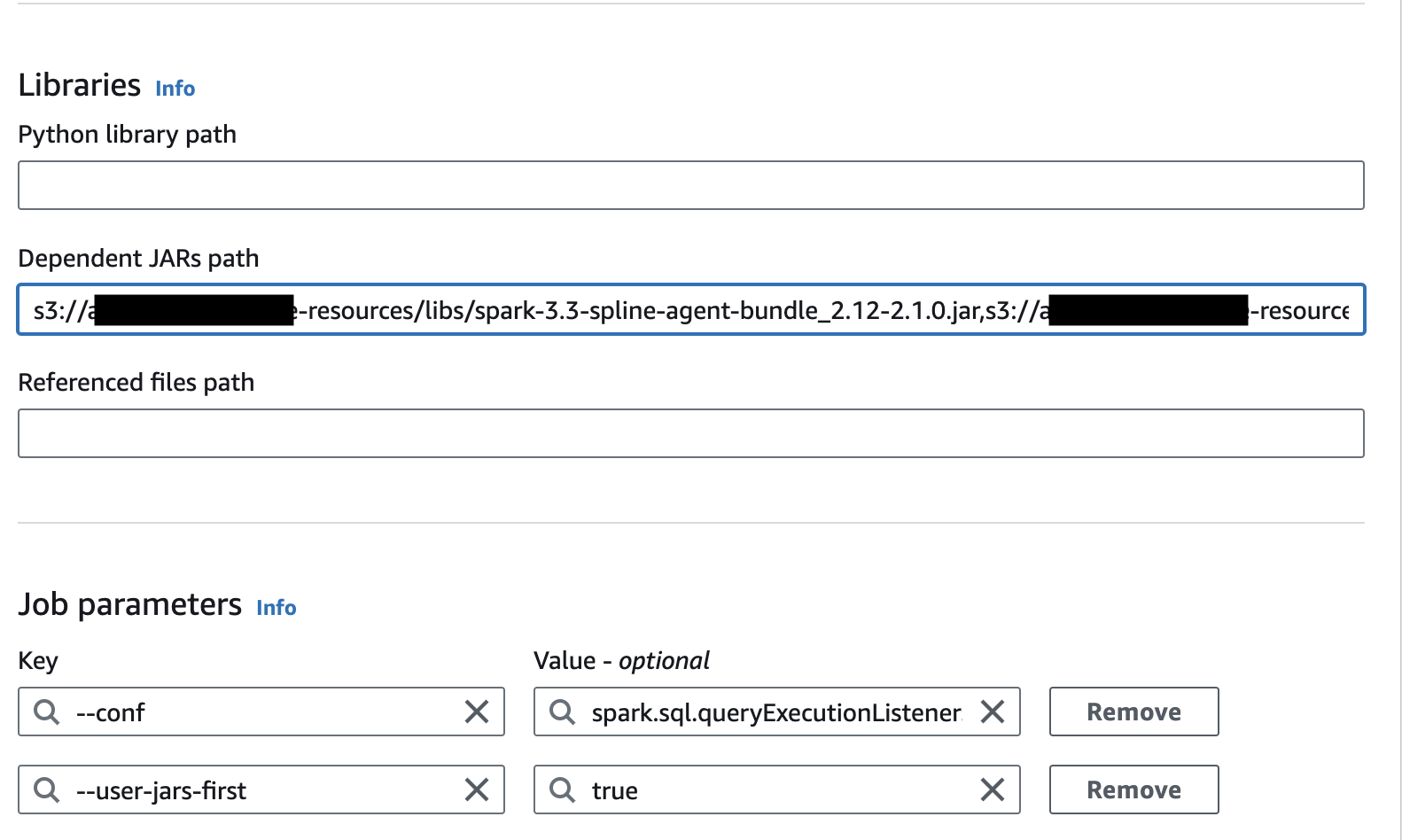 AWS Glue job configuration