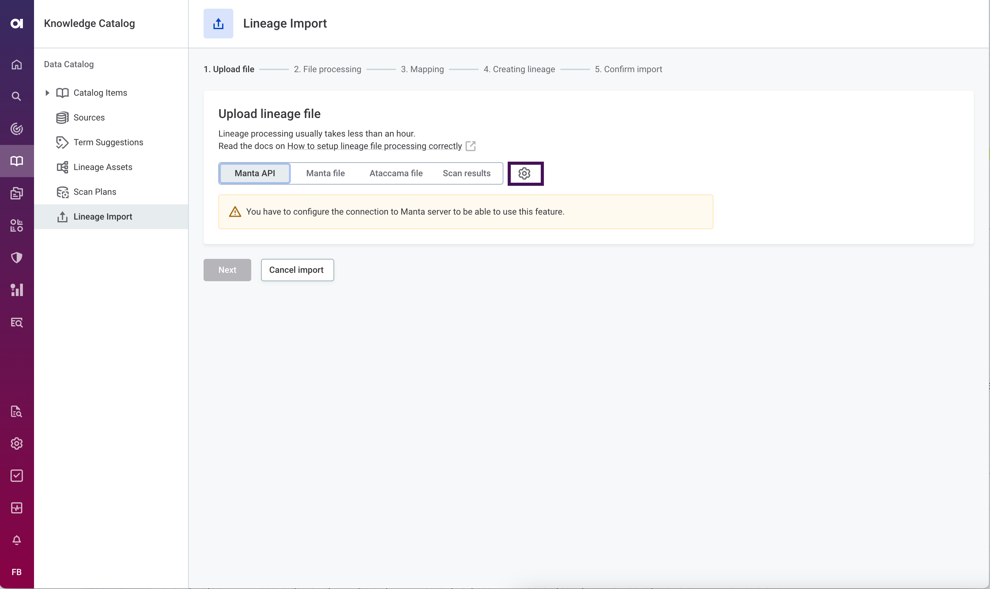 Configure Manta connection