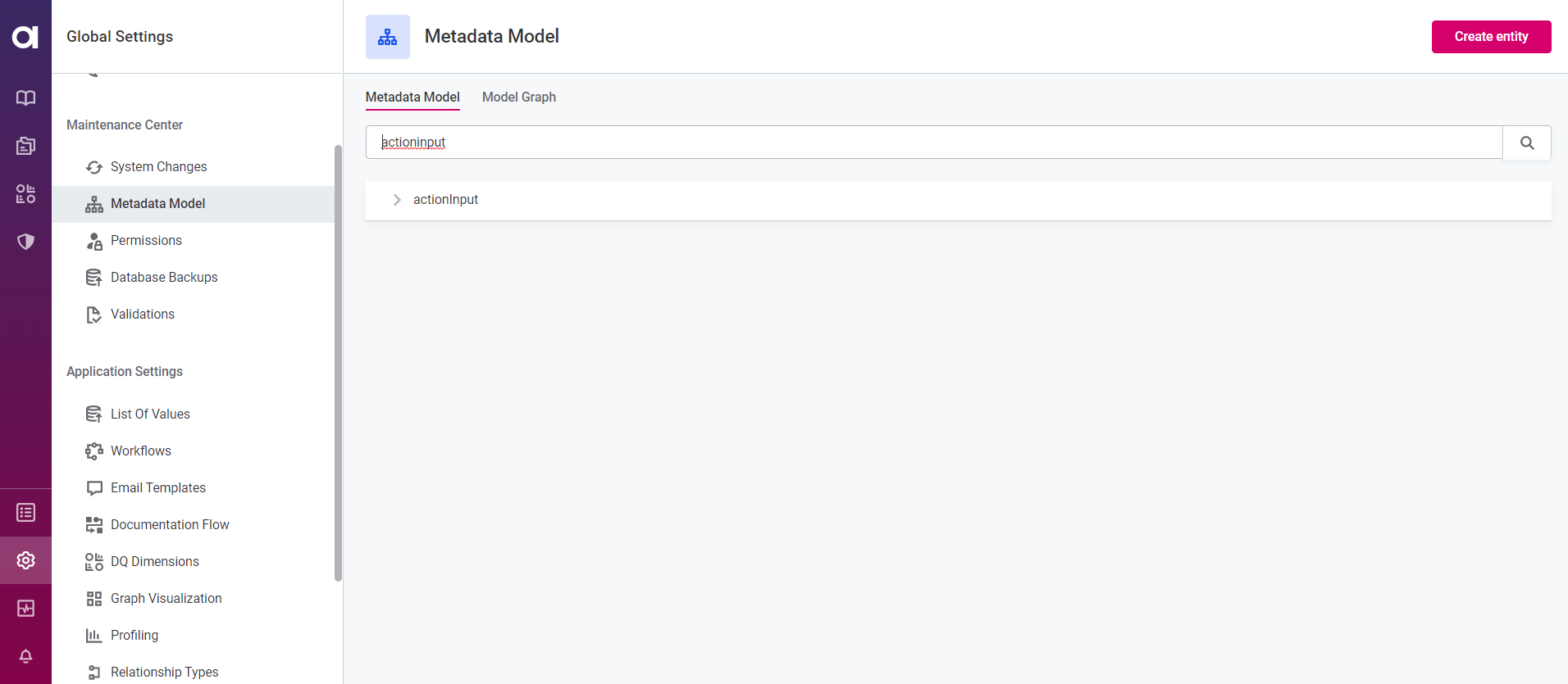 Search the metadata model