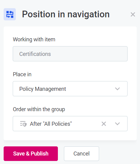 certifications position in navigation