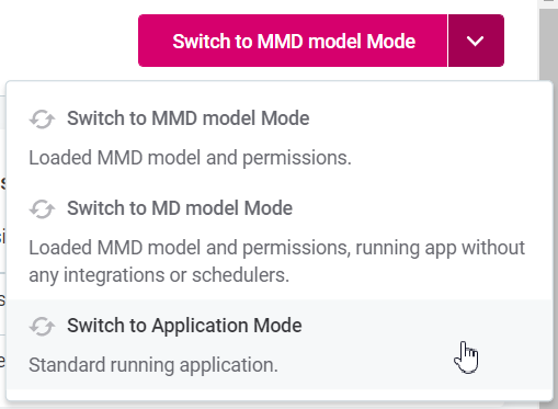 Switching to application mode