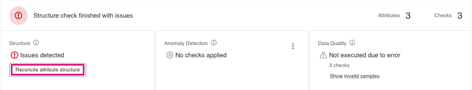 Structure check issues detected