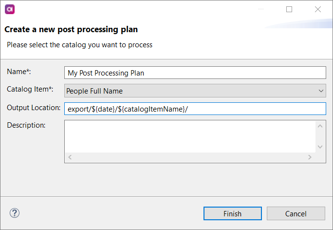 create post-processing plan