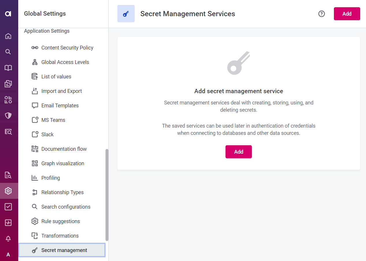 Add new secret management service