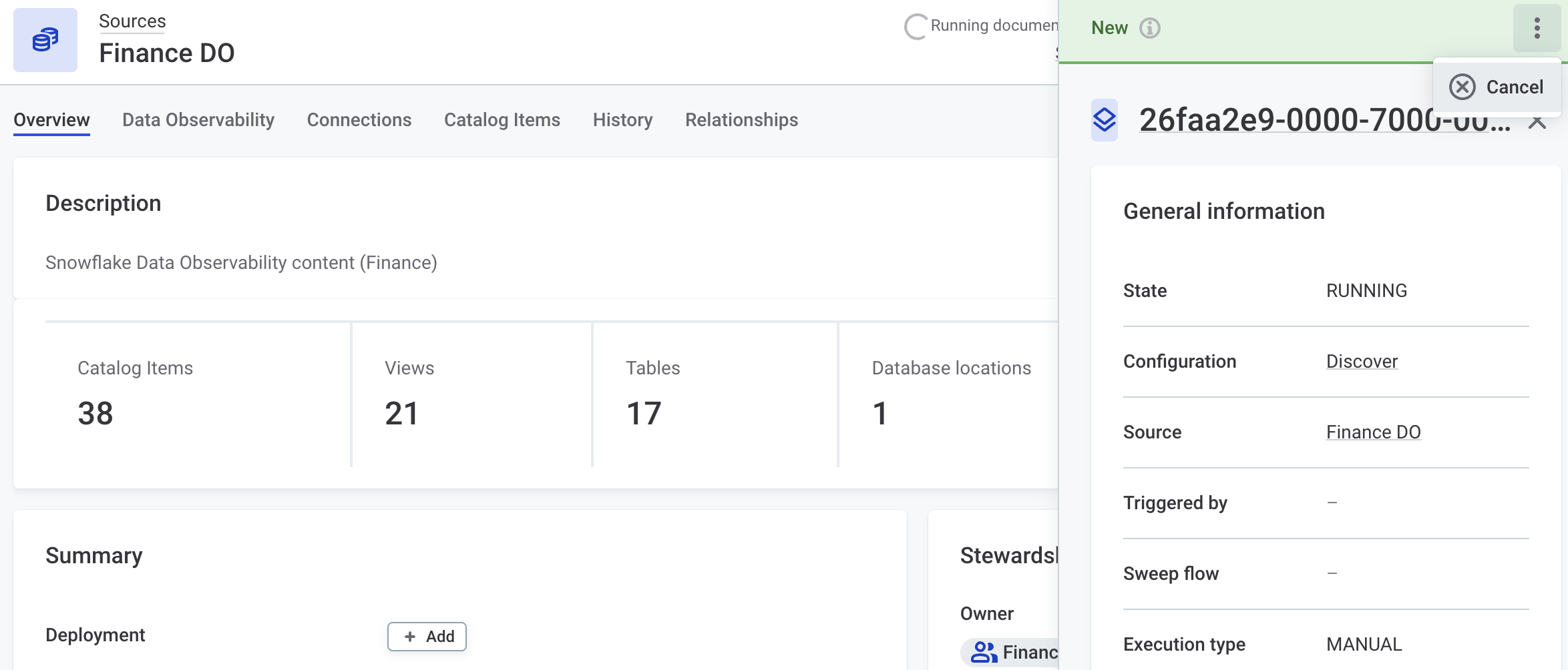 Cancel documentation flow