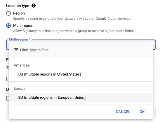 Dataset region