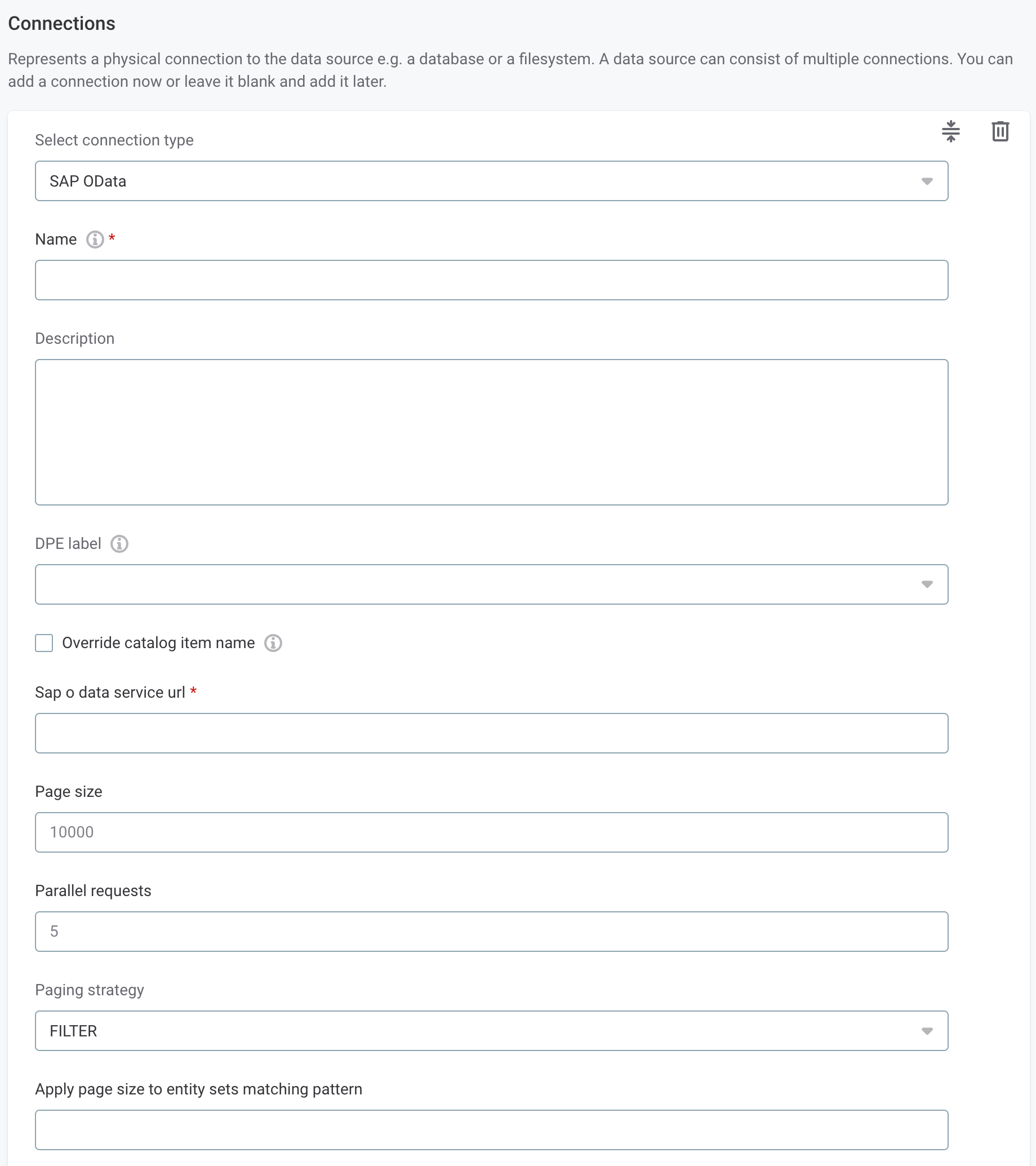 Create SAP OData connection