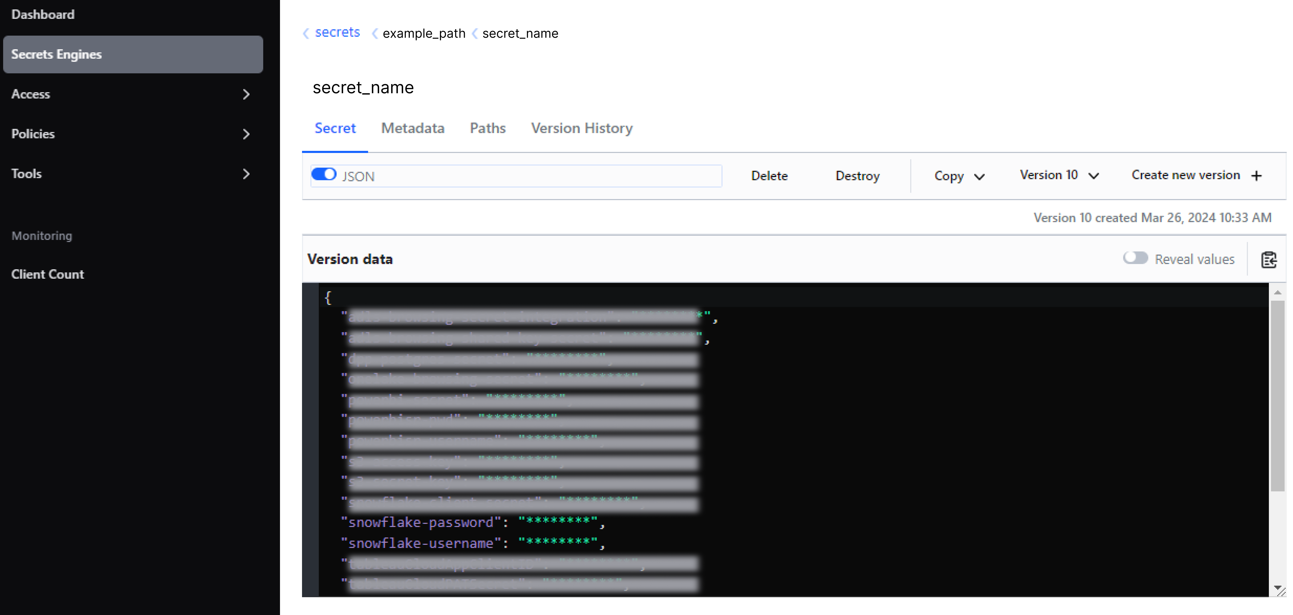 HashiCorp secret example