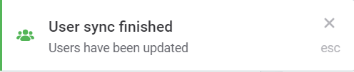 Sync completed notification
