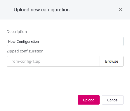 Upload configuration