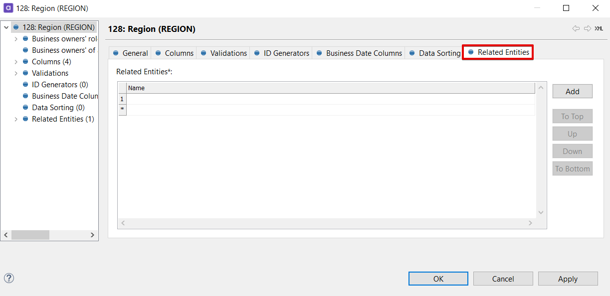 Related entities configuration