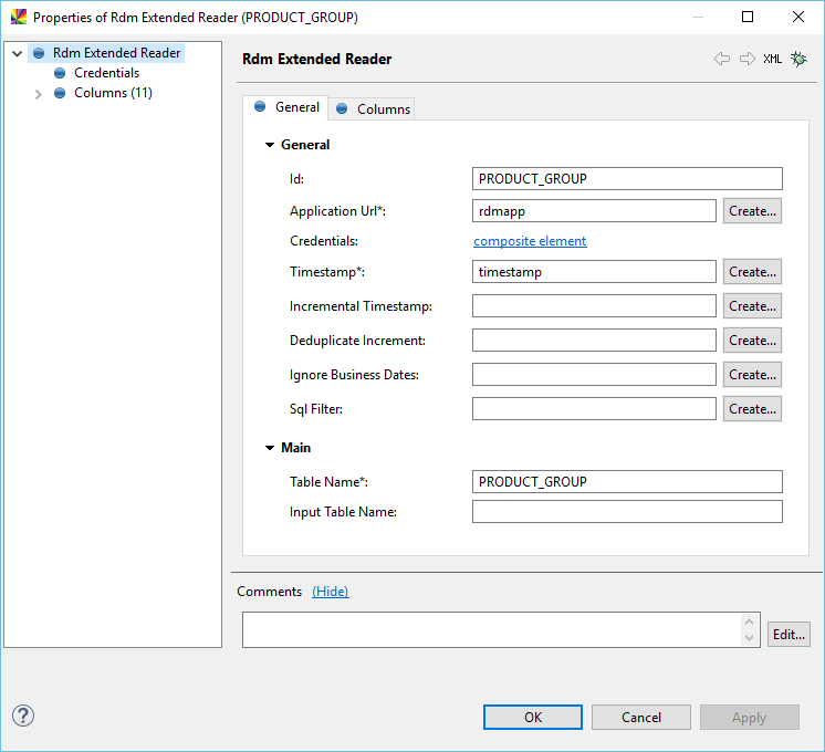 Extended Reader configuration