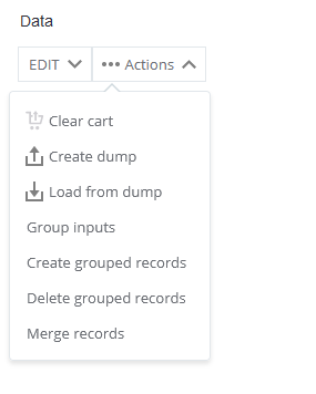 Create dump and Load from dump options