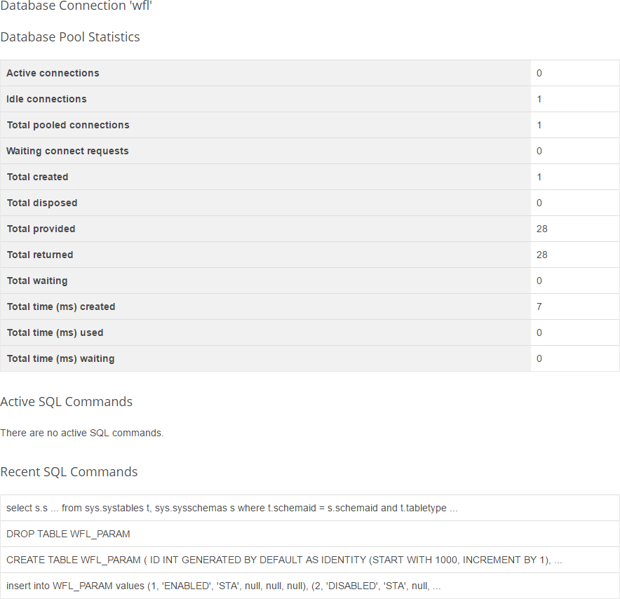 Database connection details