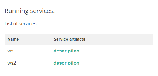 Running services screen