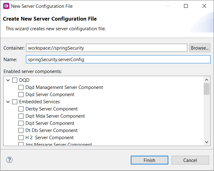 Edit server configuration