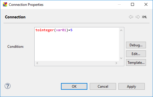 Variables in link conditions