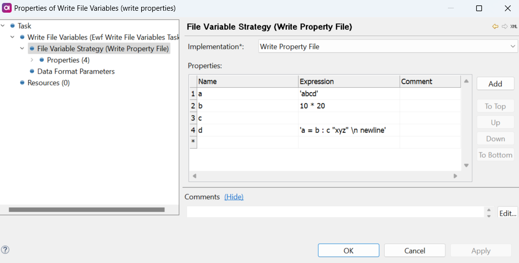 Write property file