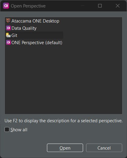 Open Git perspective