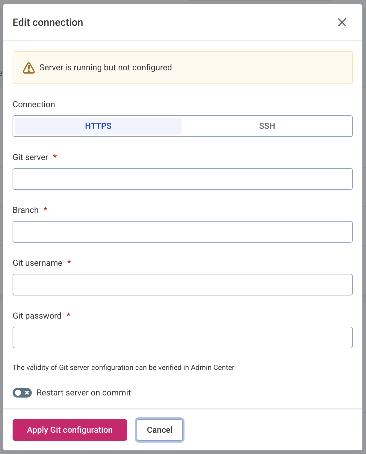 Cloud portal git configuration