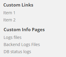 Custom links and pages in the Navigation Panel