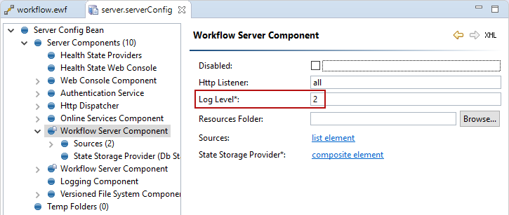 log workflow execution log level